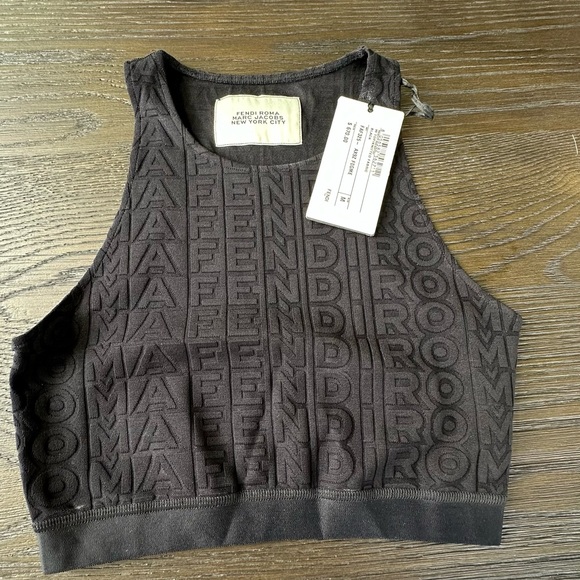 Fendi Black Embossed Tank Top - Picture 1 of 3